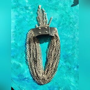 Jenny Bird Silver Multi-Chain Statement Necklace